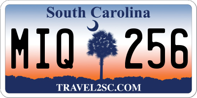 SC license plate MIQ256