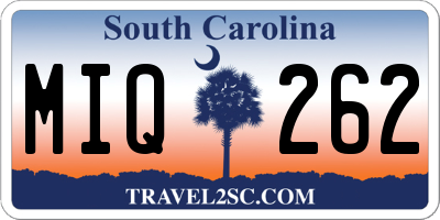 SC license plate MIQ262