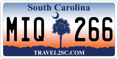 SC license plate MIQ266