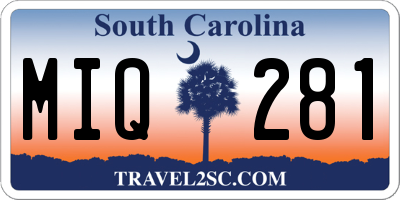 SC license plate MIQ281