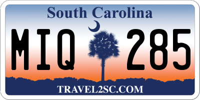 SC license plate MIQ285