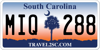 SC license plate MIQ288