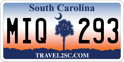 SC license plate MIQ293