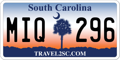 SC license plate MIQ296