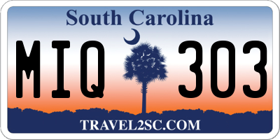 SC license plate MIQ303