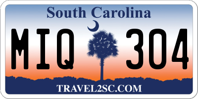 SC license plate MIQ304