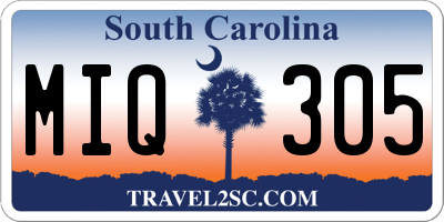 SC license plate MIQ305