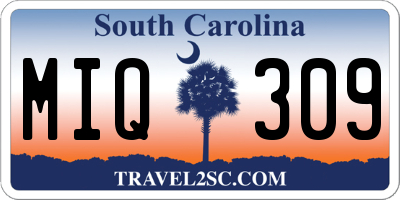 SC license plate MIQ309