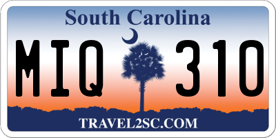 SC license plate MIQ310