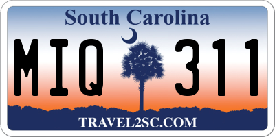 SC license plate MIQ311
