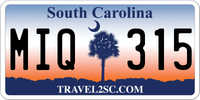 SC license plate MIQ315