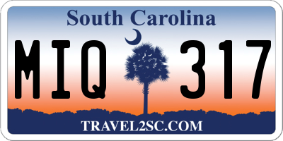 SC license plate MIQ317