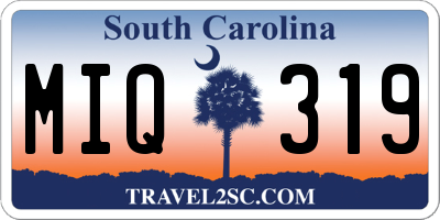 SC license plate MIQ319