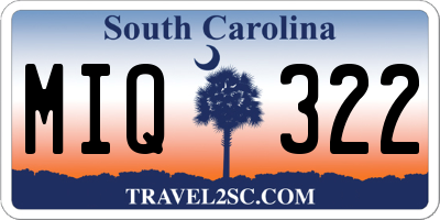 SC license plate MIQ322