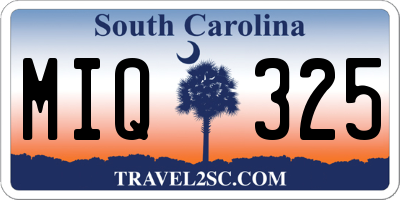 SC license plate MIQ325
