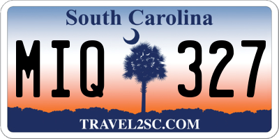 SC license plate MIQ327