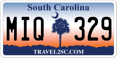 SC license plate MIQ329