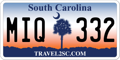 SC license plate MIQ332