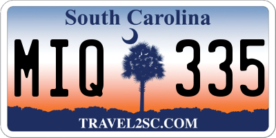 SC license plate MIQ335