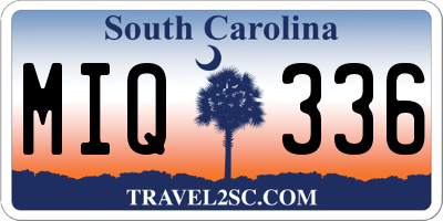 SC license plate MIQ336