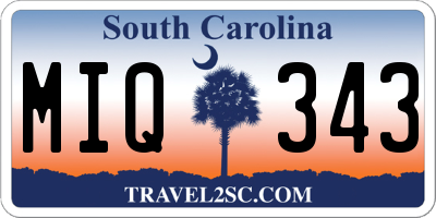 SC license plate MIQ343