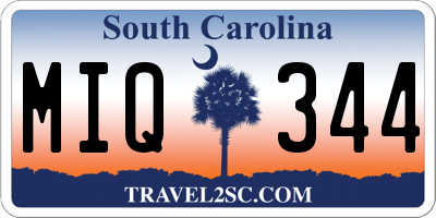 SC license plate MIQ344
