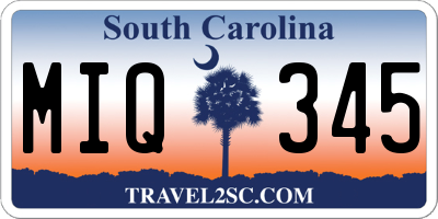 SC license plate MIQ345