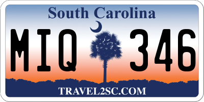 SC license plate MIQ346