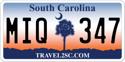 SC license plate MIQ347