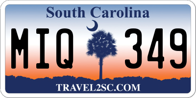 SC license plate MIQ349