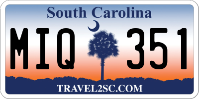 SC license plate MIQ351