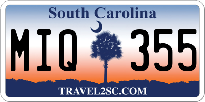 SC license plate MIQ355