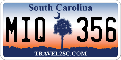 SC license plate MIQ356