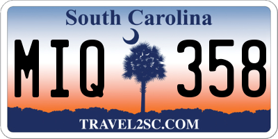 SC license plate MIQ358