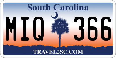 SC license plate MIQ366