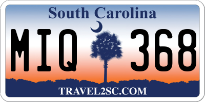 SC license plate MIQ368