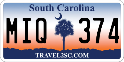 SC license plate MIQ374