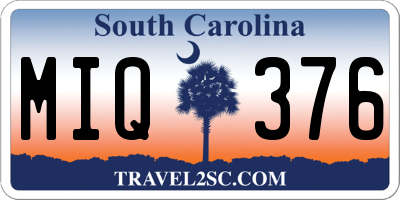 SC license plate MIQ376