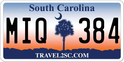 SC license plate MIQ384