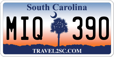 SC license plate MIQ390