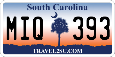 SC license plate MIQ393