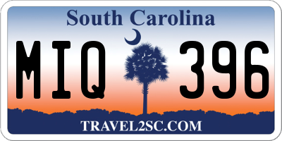 SC license plate MIQ396
