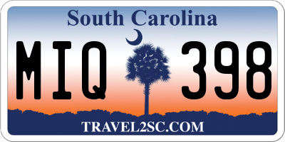 SC license plate MIQ398