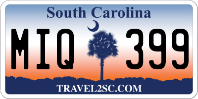 SC license plate MIQ399