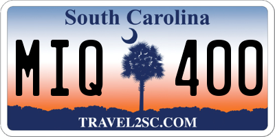 SC license plate MIQ400