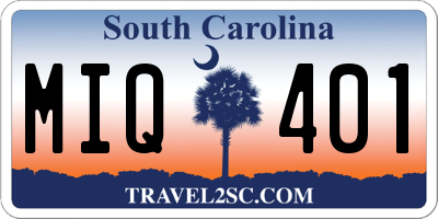 SC license plate MIQ401