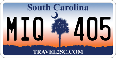 SC license plate MIQ405