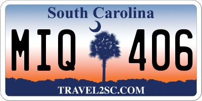 SC license plate MIQ406