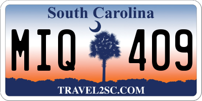 SC license plate MIQ409