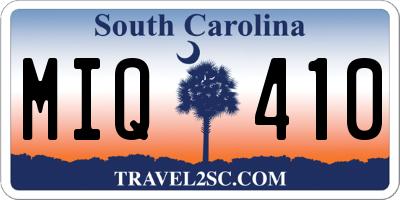 SC license plate MIQ410